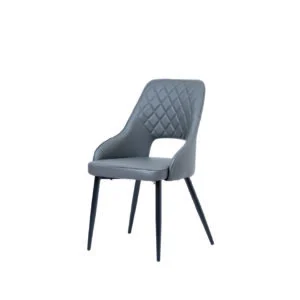 SILLA DE COMEDOR MAX SINT. GRIS/ P METAL NEGRO