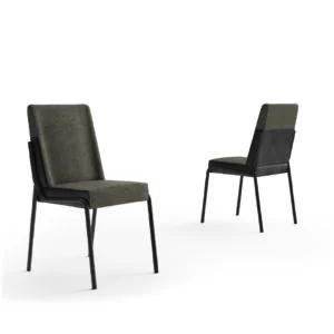 SILLA DE COMEDOR NEO COLOR GRIS OSCURO/ P METAL NEGRO